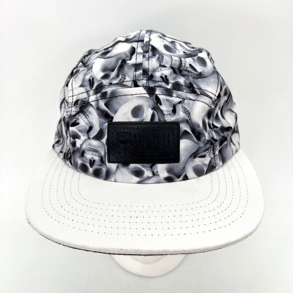 Entree LS Authentic Skull Print 5-Panel Cap Hat Adjustable Leather Strap - Picture 1 of 16